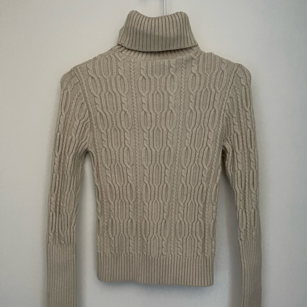Turtle neck sweater, warm, cream color